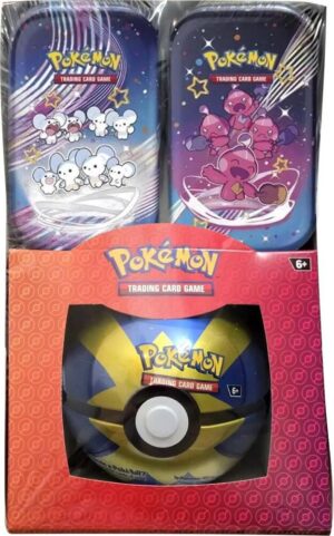 Retail Exclusive Pokemon Paldean Fates Mini Tins + Poke Ball Tin